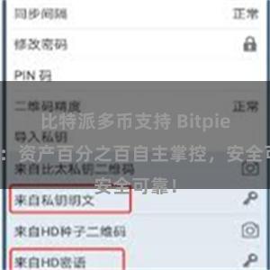 比特派多币支持 Bitpie钱包：资产百分之百自主掌控，安全可靠！