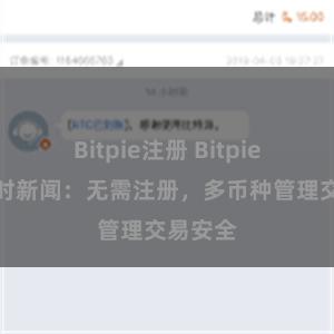 Bitpie注册 Bitpie钱包实时新闻：无需注册，多币种管理交易安全