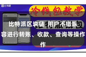 比特派区块链 用户不错纵容进行转账、收款、查询等操作